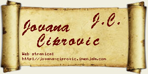 Jovana Ćiprović vizit kartica